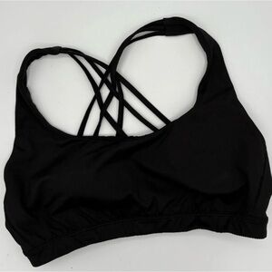 Victoria's Secret Sports Bra Padded Light Impact Strappy Back Black Medium